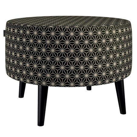 Podnóżek okrągły I, czarno-beżowy wzór ze złotą nitką, Ø60 x 40 cm, do -50%