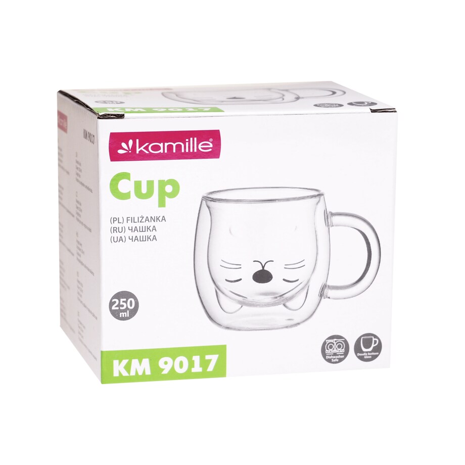 Szklanka filiżanka do kawy herbaty z podwójnego szkła 250ml KAMILLE