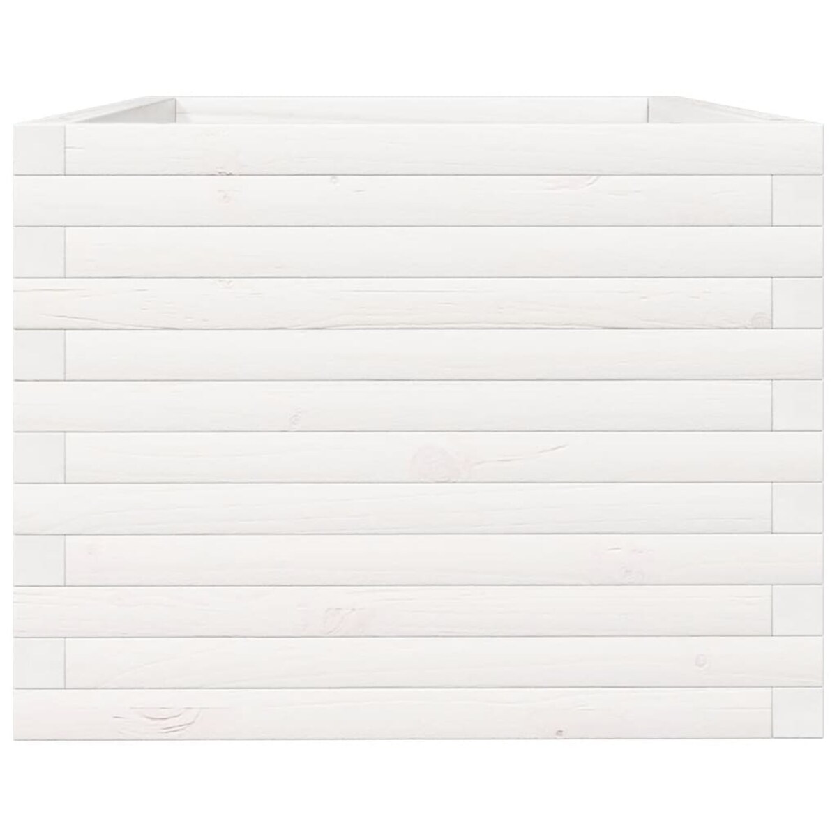 vidaXL Donica ogrodowa, biała, 90x60x45,5 cm, lite drewno sosnowe