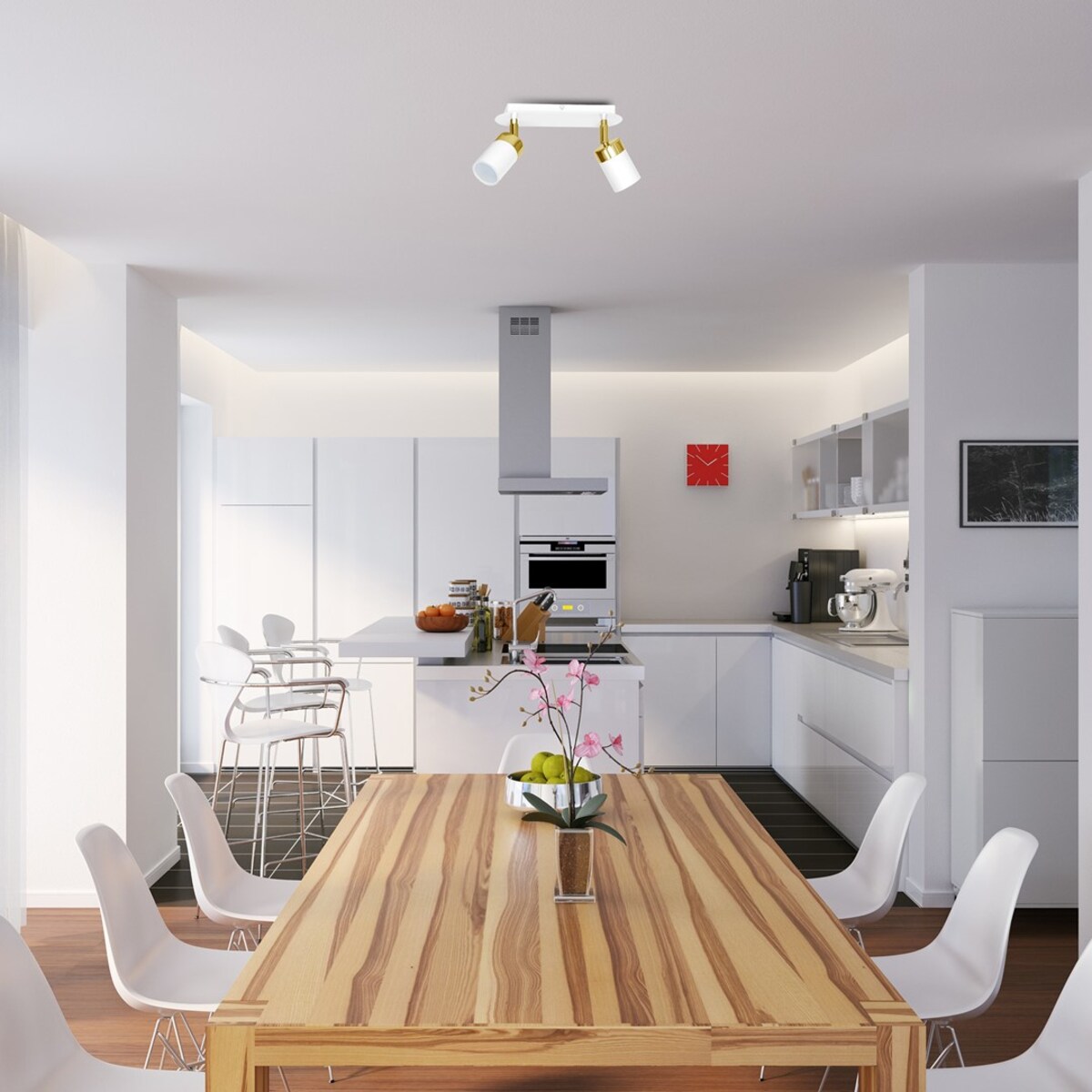 Reflektorowa LAMPA sufitowa JOKER MLP6129 Milagro metalowa OPRAWA plafon regulowane reflektorki białe złote