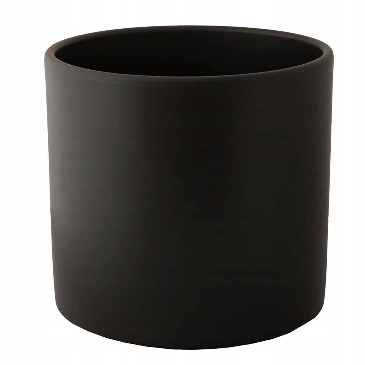 DONICZKA CZARNA CERAMICZNA DUŻA okrągła cylinder osłonka donica Maria 23cm