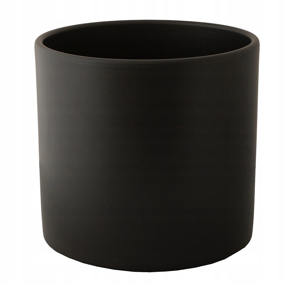 DONICZKA CZARNA CERAMICZNA DUŻA okrągła cylinder osłonka donica Maria 23cm