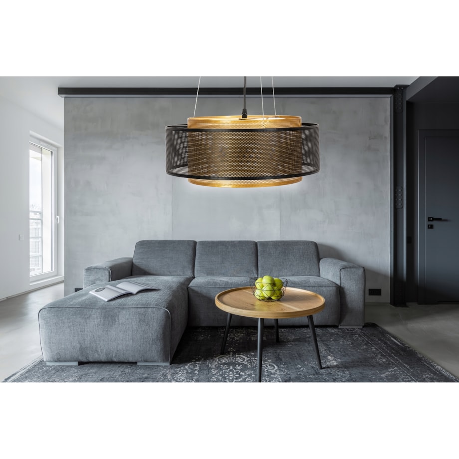 Lampa Wisząca Loft Industrial Złota Metalowa Led