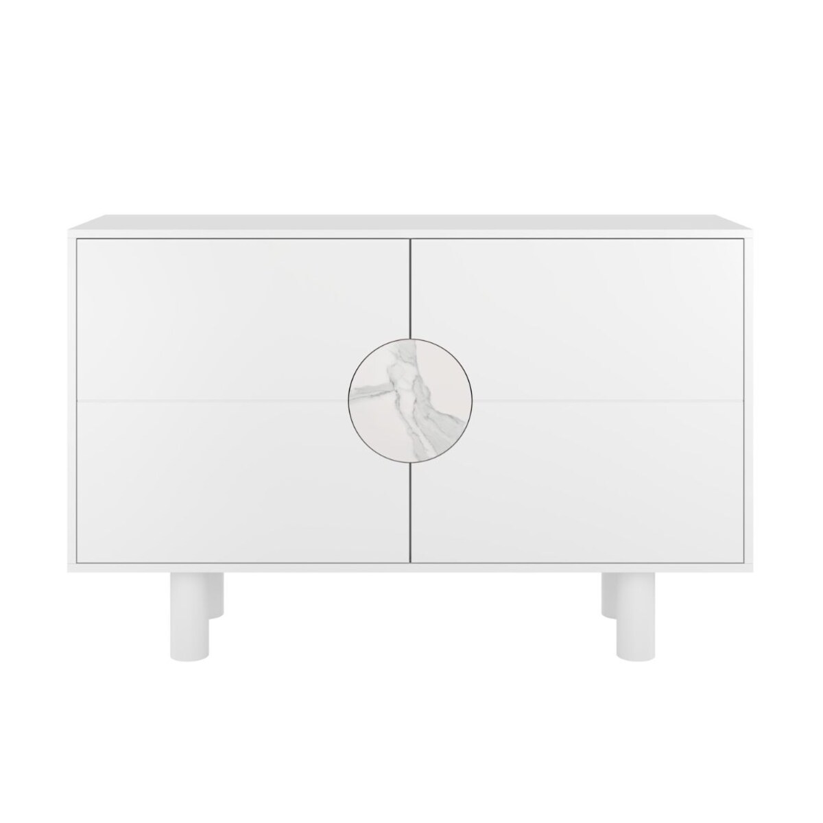 Nowoczesna komoda z marmurem Dancan ZOE 2D / kolor biały / szer. 140 cm