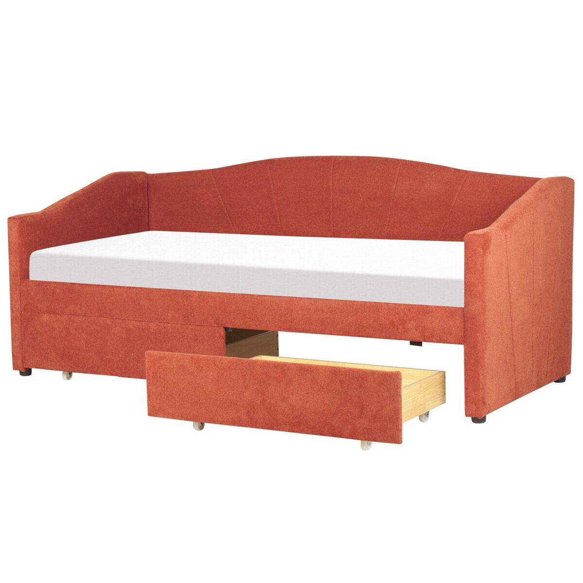 Łóżko dzienne tapicerowane 90 x 200 cm czerwone VITTEL