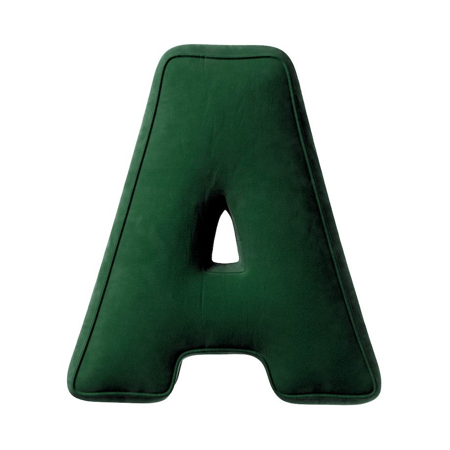 Poduszka literka A, butelkowa zieleń, 30x40cm, Posh Velvet