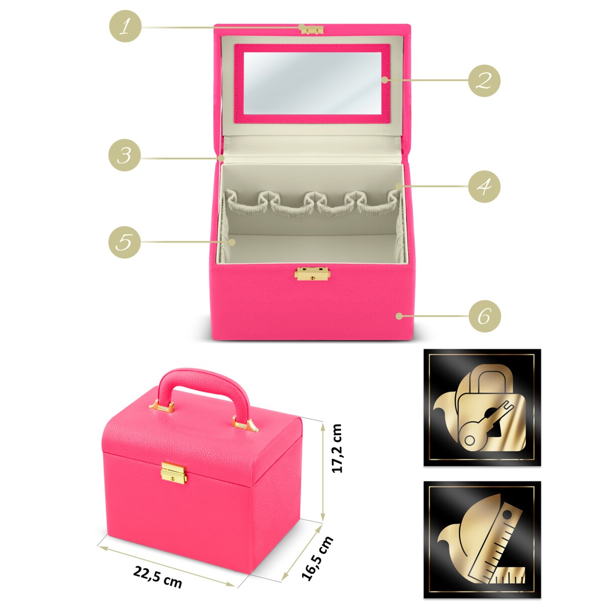 Organizer na kosmetyki kosmetyczka skrzynka kuferek Massido