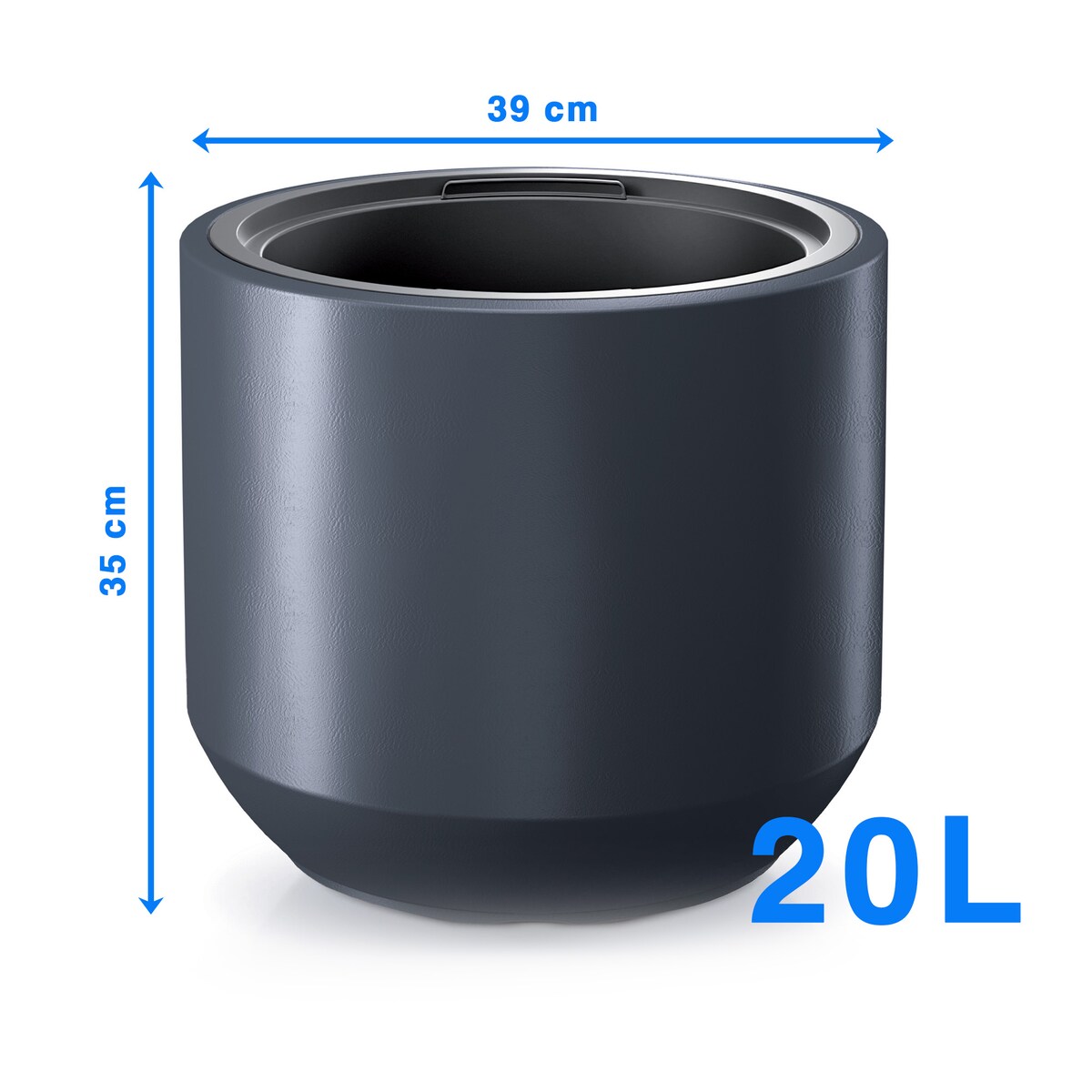 Doniczka Donica Ogrodowa 39 Cm Okrągła Na Taras Do Ogrodu Domu Antracytowa