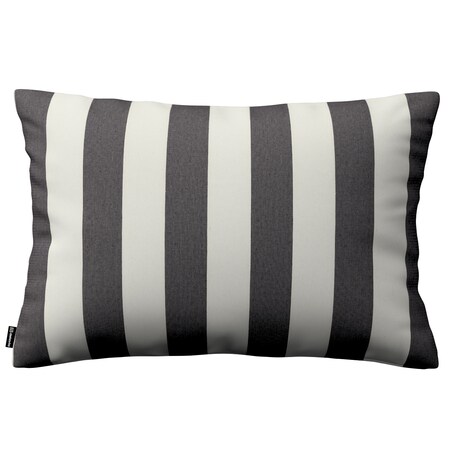 Poszewka Kinga na poduszkę prostokątną 47x28 biało-grafitowe pionowe pasy (5,5cm)