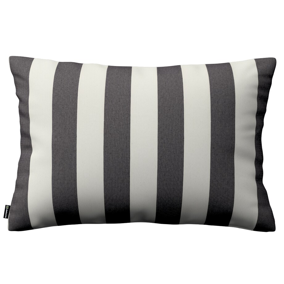 Poszewka Kinga na poduszkę prostokątną 47x28 biało-grafitowe pionowe pasy (5,5cm)