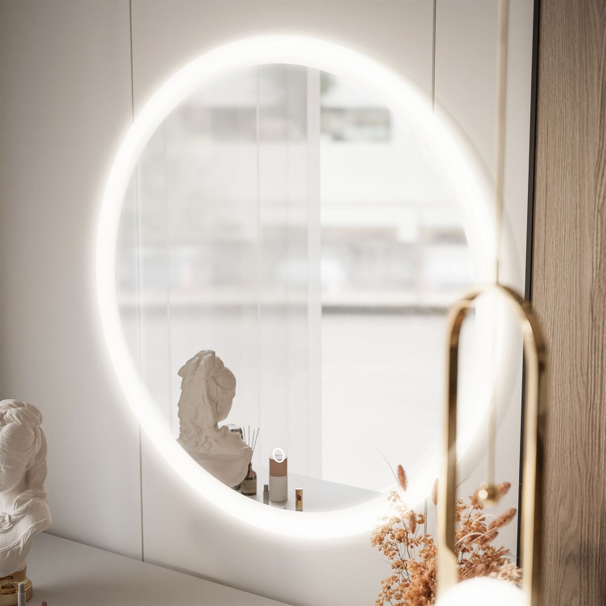 Toaletka AURORA na stelażu kaszmir z lustrem