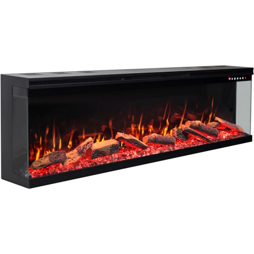 Kominek elektryczny à 3 côtés AFLAMO Unique 127 - ścienny i do zabudowy - 127x44x20 cm - kominek LED - funkcja grzania 750/1500 W