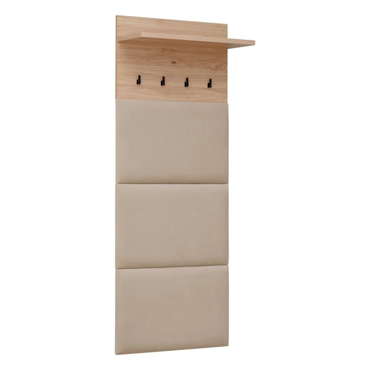 Wieszak tapicerowany do przedpokoju PEDRO hickory jackson