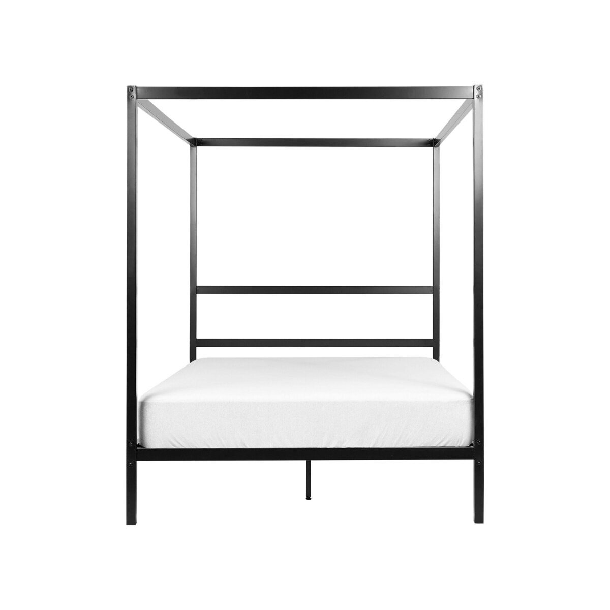 Łóżko metalowe z baldachimem 140 x 200 cm czarne LESTARDS