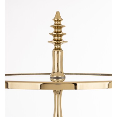 Patera szklana 3-poziomy 56x41x41 cm LONDA złota