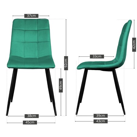 Krzesło tapicerowane welurowe pikowane zielone do salonu jadalni