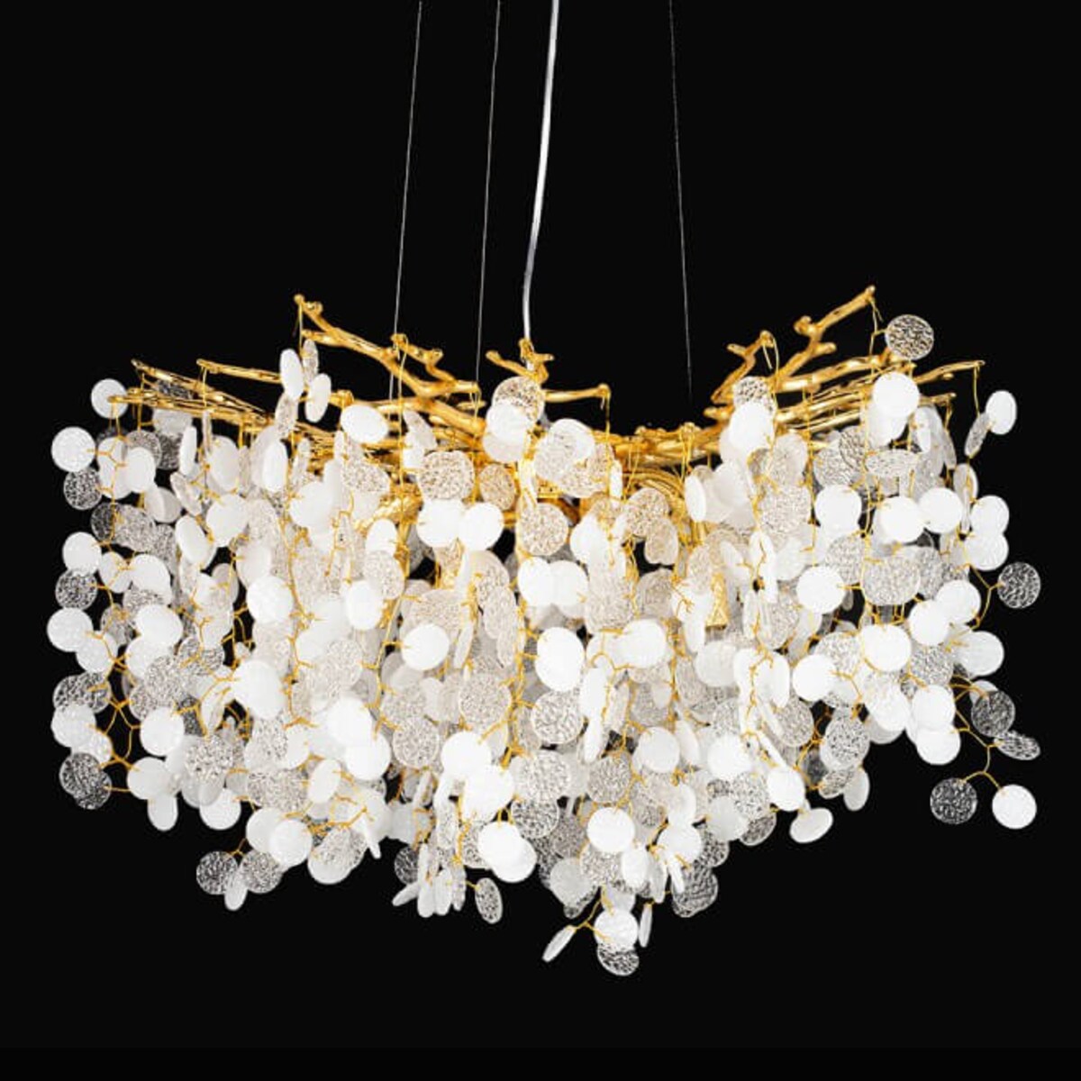 Designerska lampa wisząca Riviera MSE010100392 Moosee glamour kryształowa złota