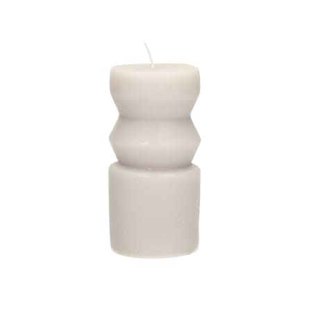 Świeca Cornelia 14cm light grey, 6,5 x 14 cm