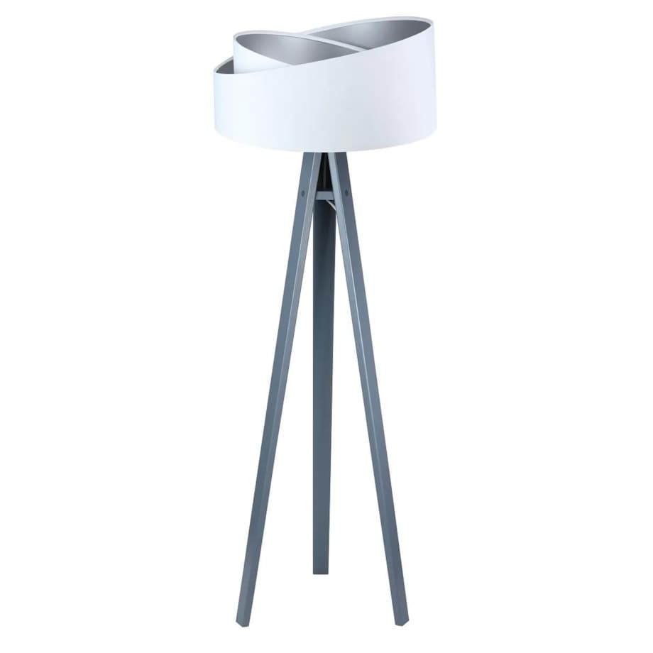 Lampa stojąca GEMSTONE biała/srebrna/szara