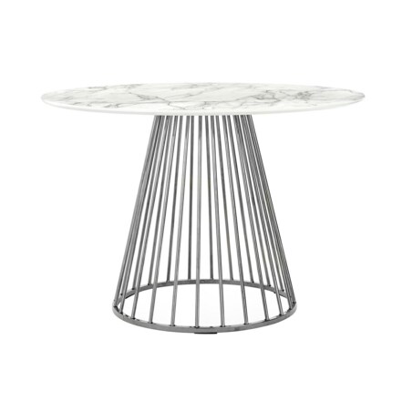 Stół GLAM MARBLE 110 - MDF, chromowana podstawa