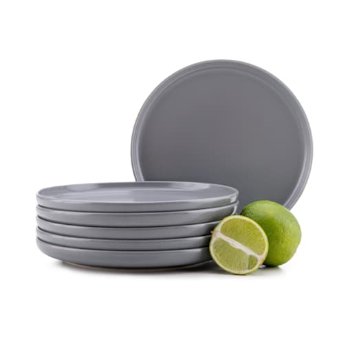 KONSIMO VICTO Zestaw talerzy deserowych dla 6 osób (6 elementów) szary