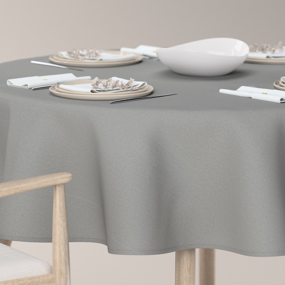 Obrus okrągły 130 x 130 cm szary