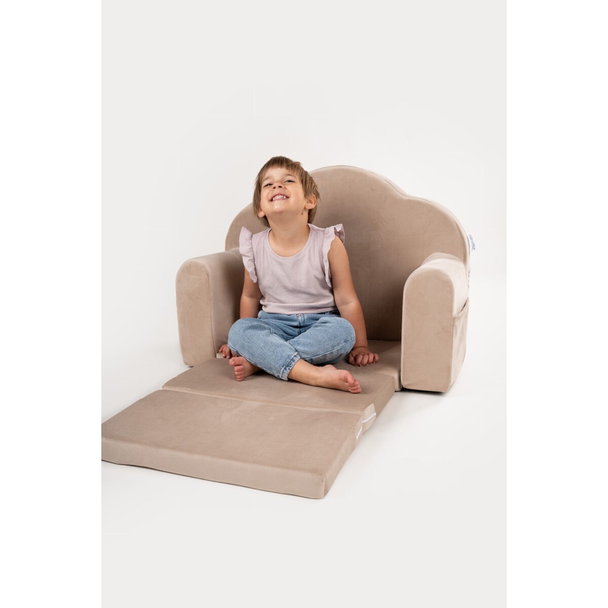 Fotelik piankowy rozkładany - beżowy