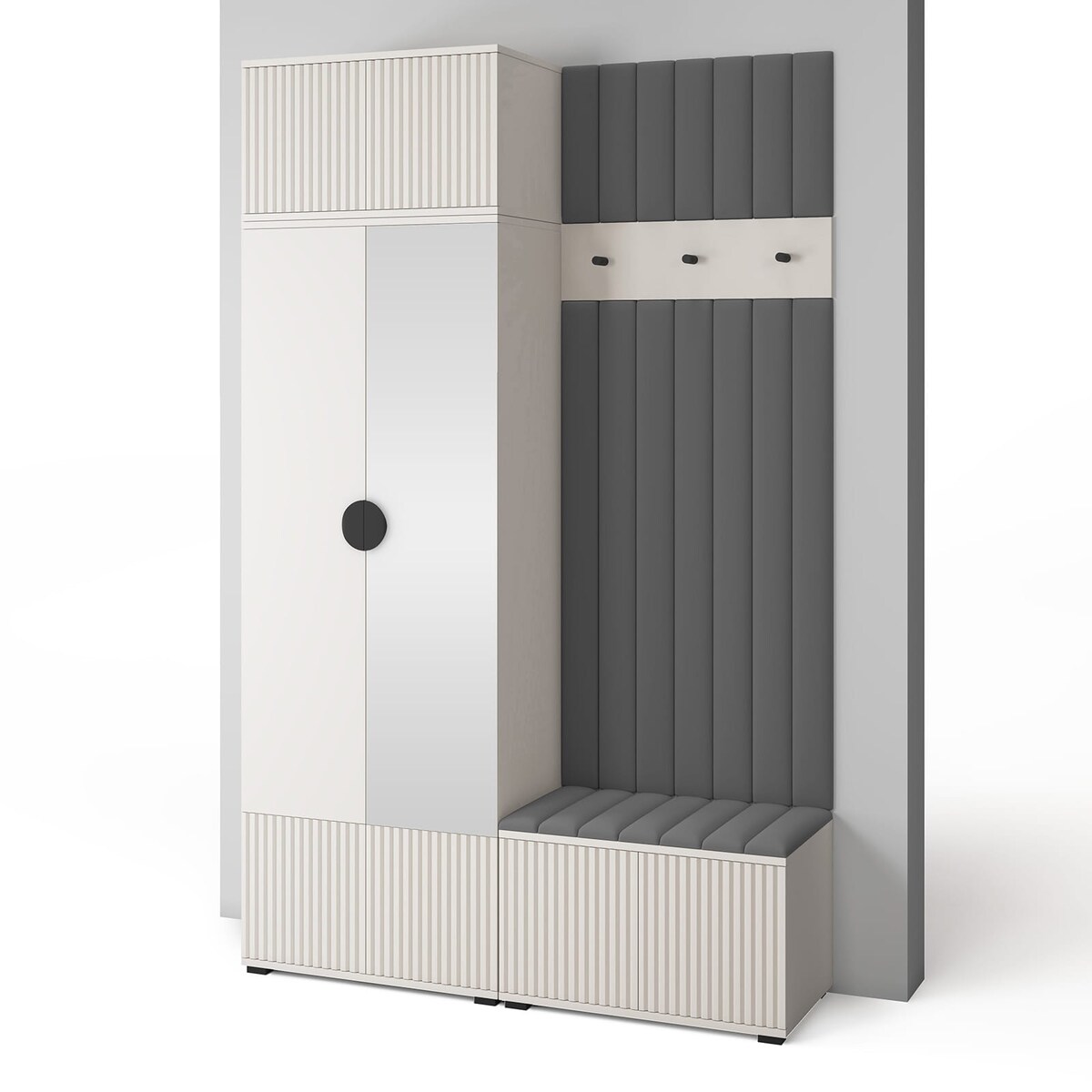 Pojemna garderoba do przedpokoju Ritmo wersja 4 Trinity 15 kaszmir