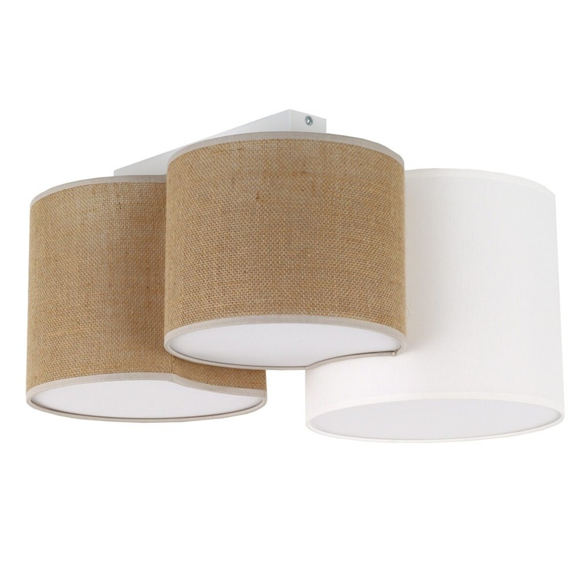 Lampa sufitowa TK Lighting MONA JUTA 5907 3xE27 biała/brązowa z jutą do salonu sypialni kuchni