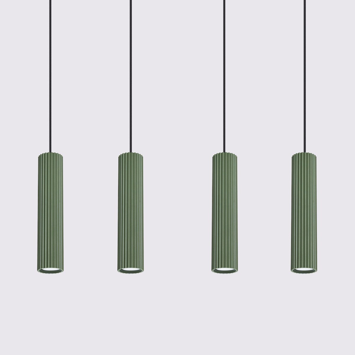 Lampa wisząca KARBON 4L zielona oliwka
