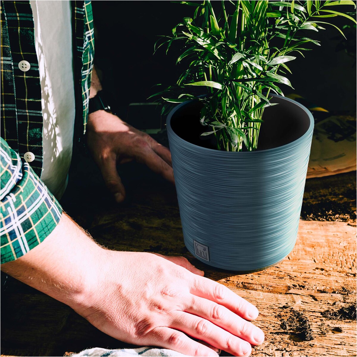 Doniczka Donica Ogrodowa 25 Cm Okrągła Na Taras Do Ogrodu Domu Niebieska