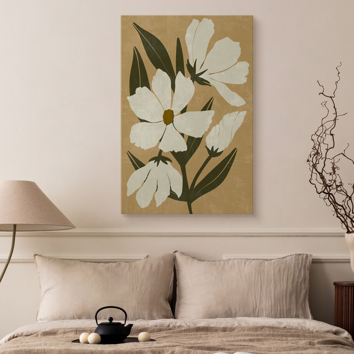 Obraz Białe Malownicze Akwarelowe Kwiaty 30x40cm