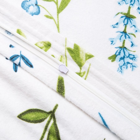 Pościel flanelowa 220x200 Lanira biała w kolorowe kwiaty, Flanelove