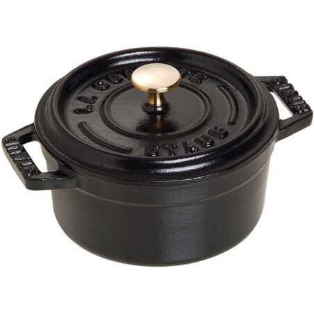 Mini garnek żeliwny okrągły Staub - 250 ml, Czarny