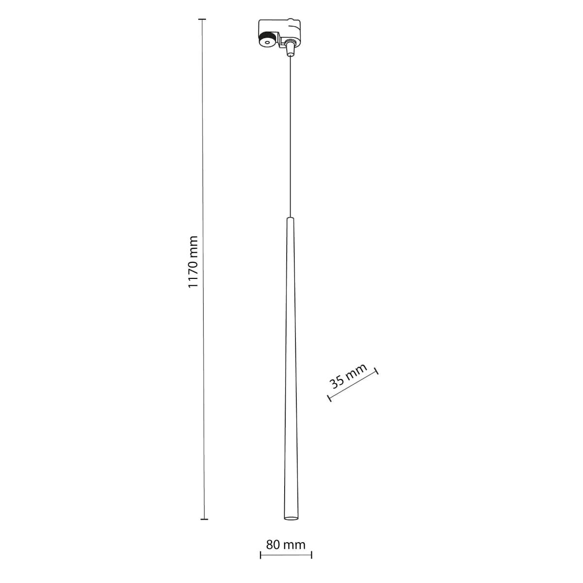 Zwieszana lampa sopel szynowa 3-fazowa Tracer 5751 TK Lighting metalowa czarna