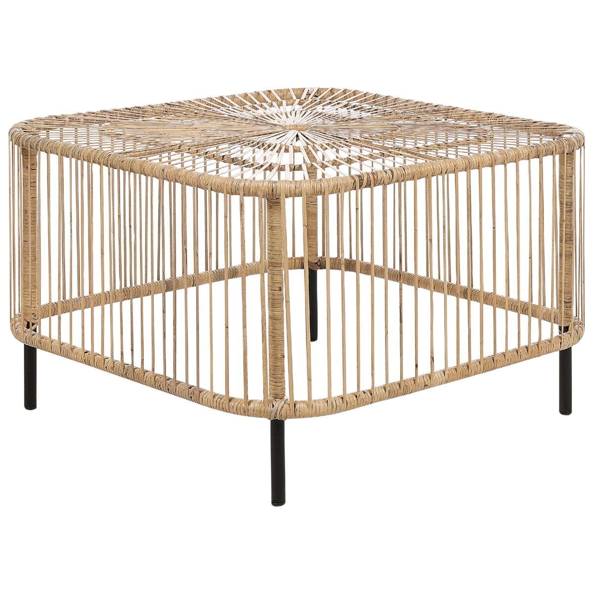 Stolik ogrodowy rattanowy 67 x 67 cm naturalny CESANTICO