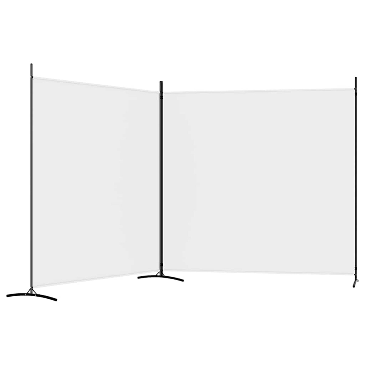 vidaXL Parawan 2-panelowy, biały, 348x180 cm, tkanina