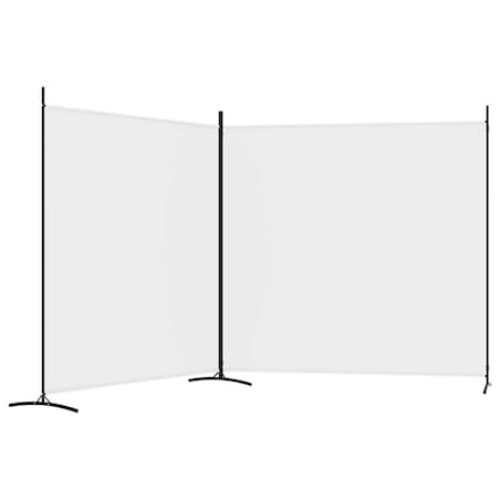 vidaXL Parawan 2-panelowy, biały, 348x180 cm, tkanina