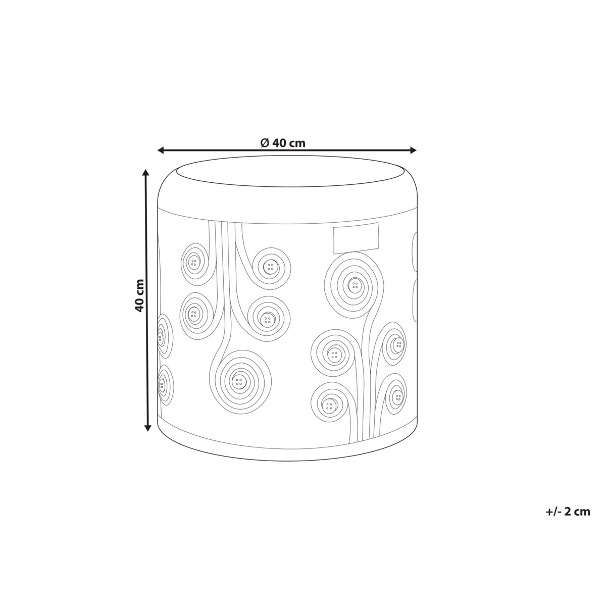 Puf z juty 40 cm biały z beżowym DIMAN