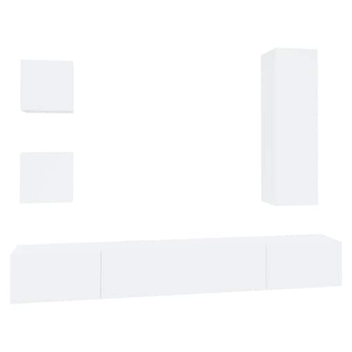 vidaXL 5-częściowy zestaw szafek telewizyjnych, biały