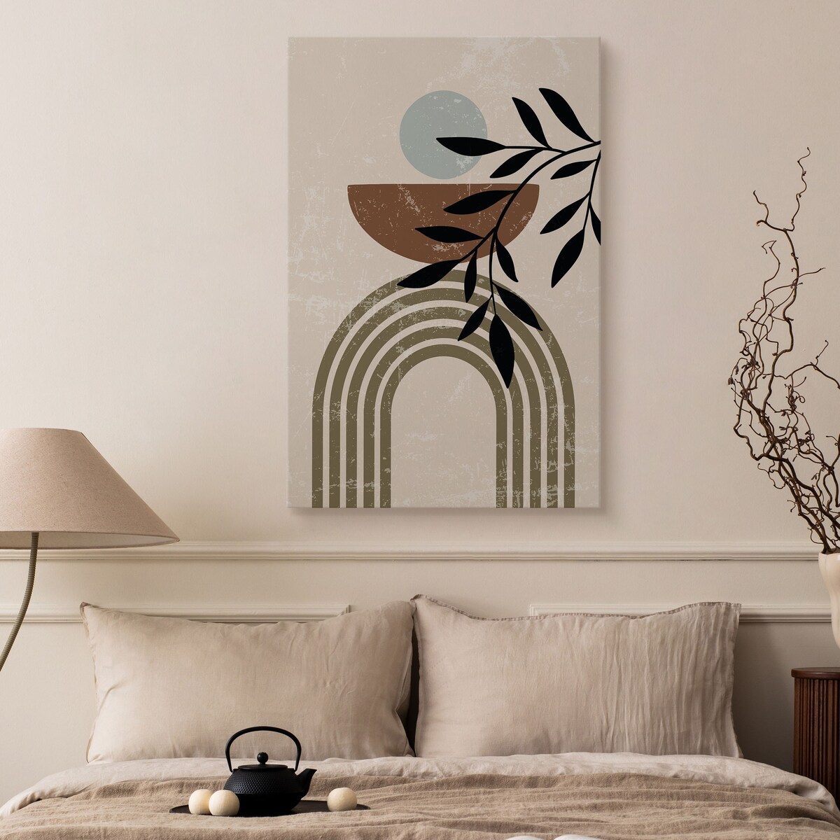 Obraz Japońska Dekoracja Perła Palma 80x120cm