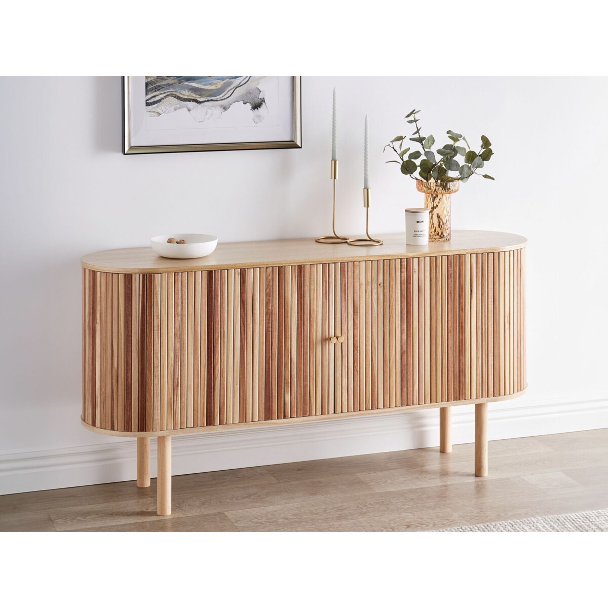 Szafka dwudrzwiowa drewniana 75 cm jasna MANARA