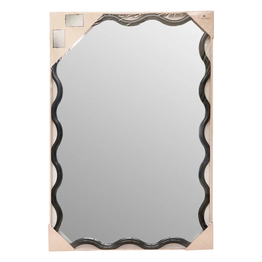 Lustro w falistej ramie czarne 89x59cm Judy