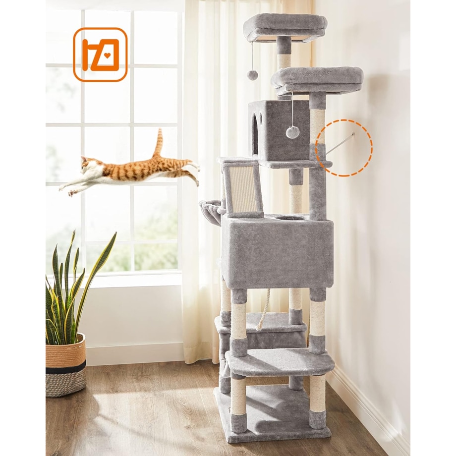 Drapak Dla Kota 60X50X206 Cm Jasny Szary