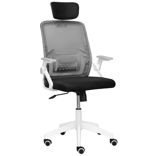 Krzesło biurowe fotel obrotowy regulowany ergonomiczny biały