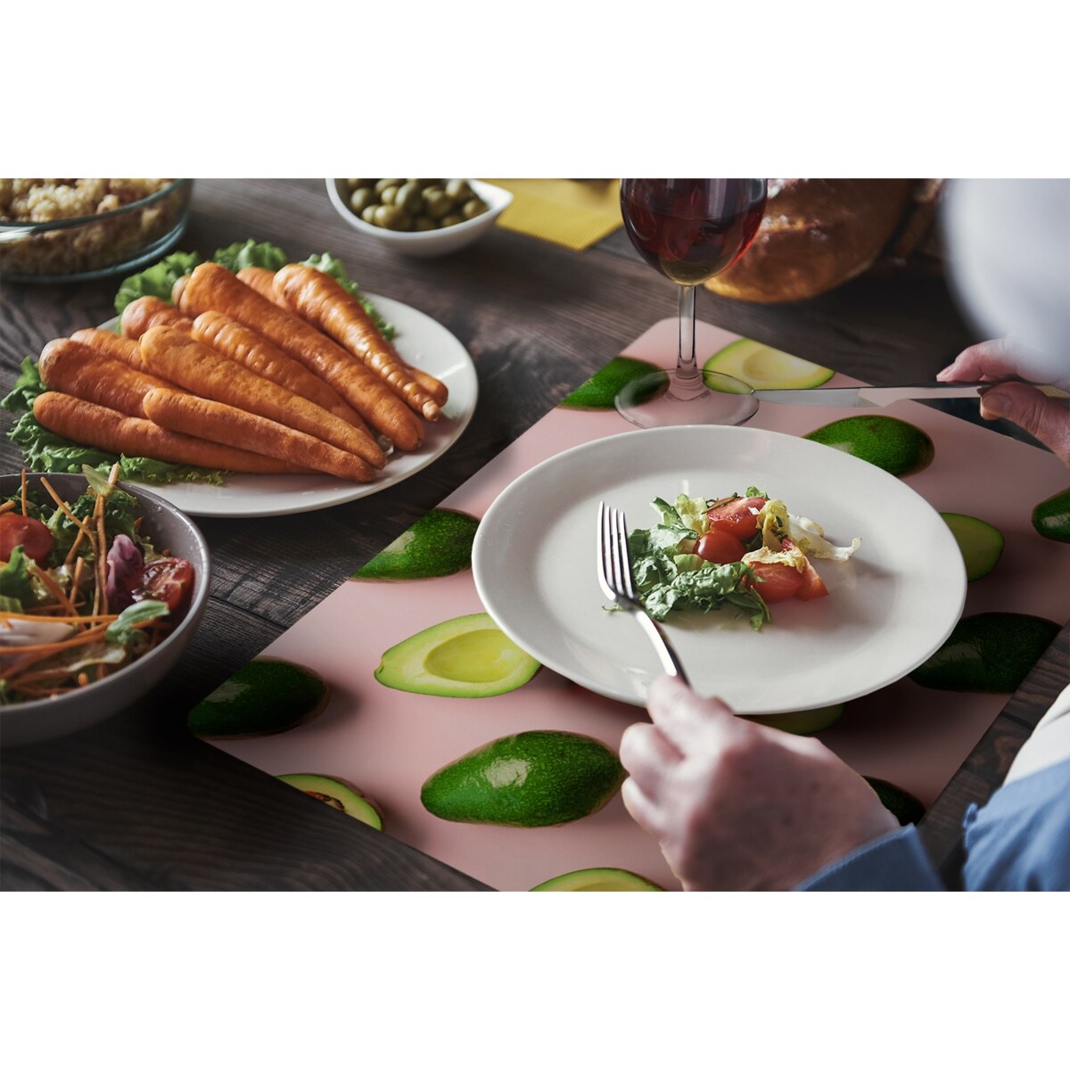 Komplet mat pod talerz Świeże Awokado, 6 szt. 45x30cm