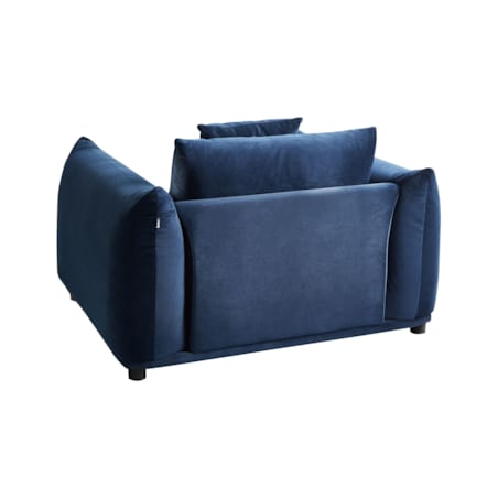 Fotel LUVOS Welur Ciemnoniebieski