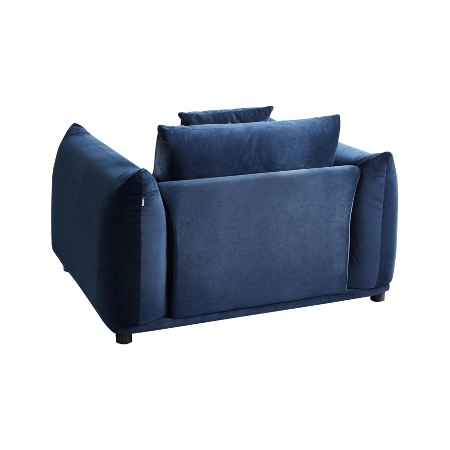 Fotel LUVOS Welur Ciemnoniebieski