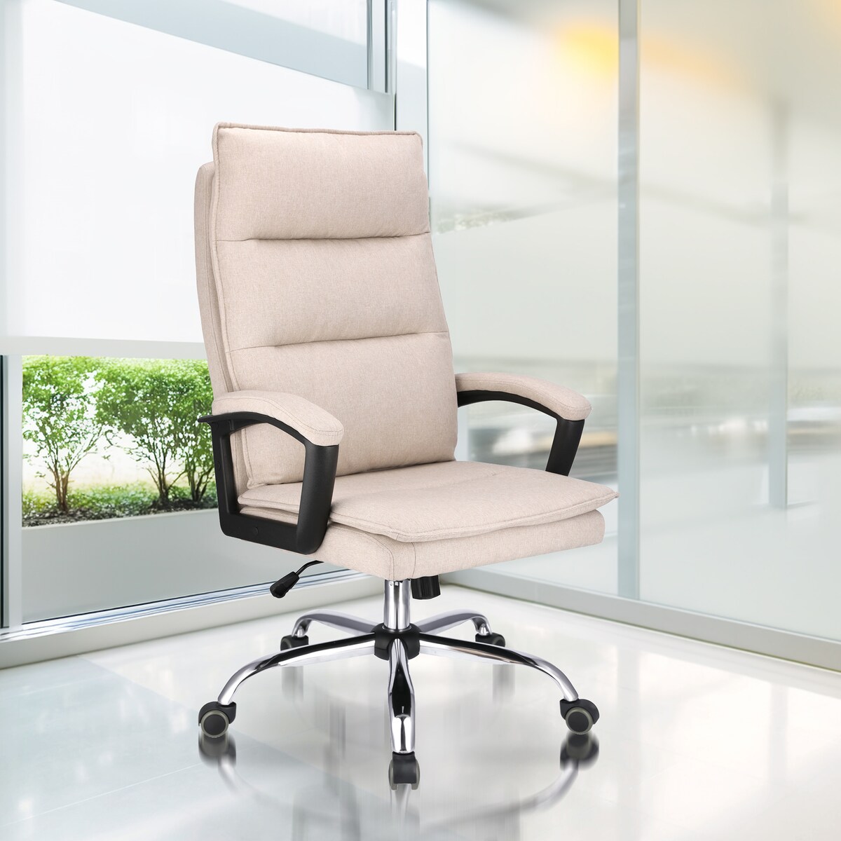 Fotel biurowy ESPO tkanina beżowy