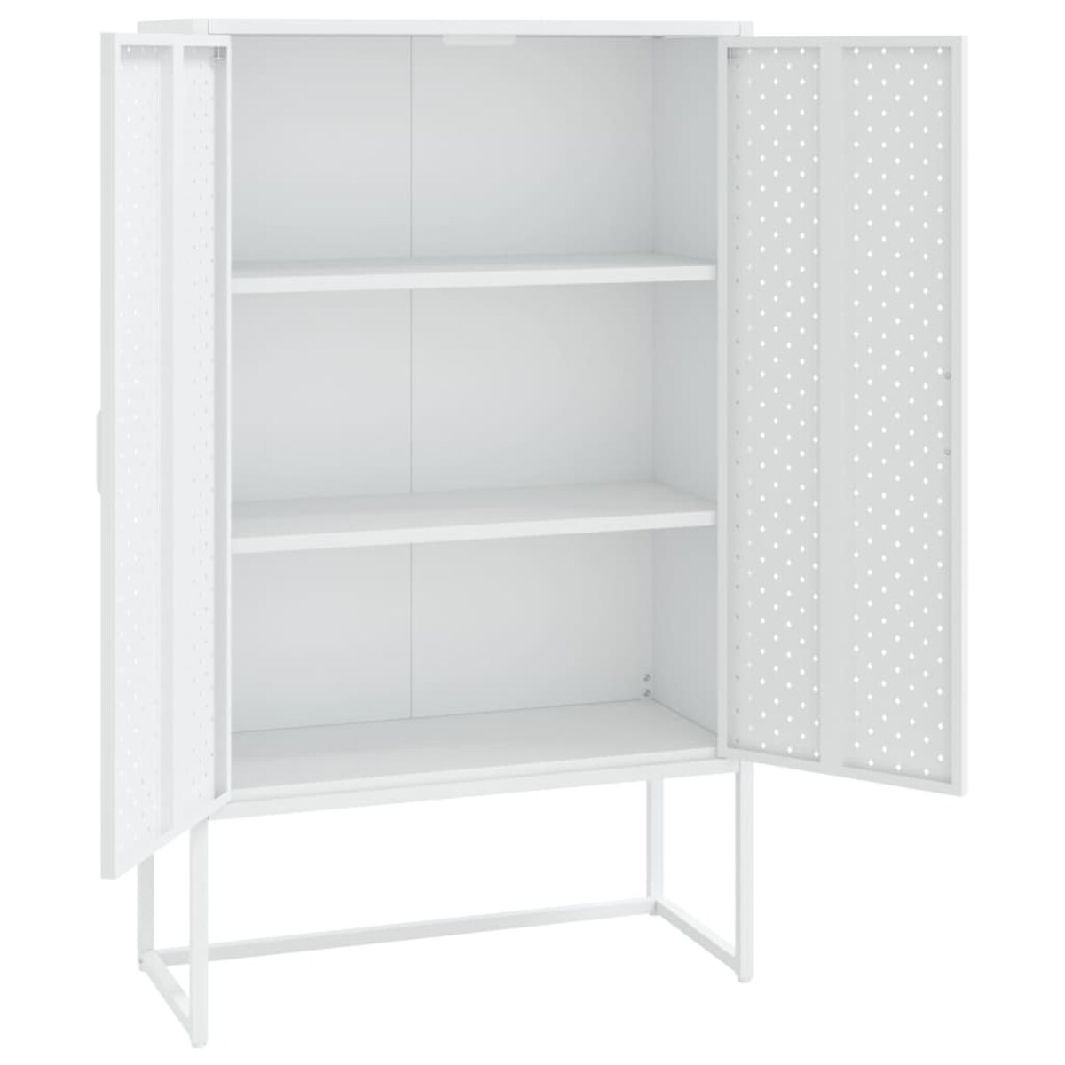 vidaXL Szafka, biała, 80x35x135 cm, stal